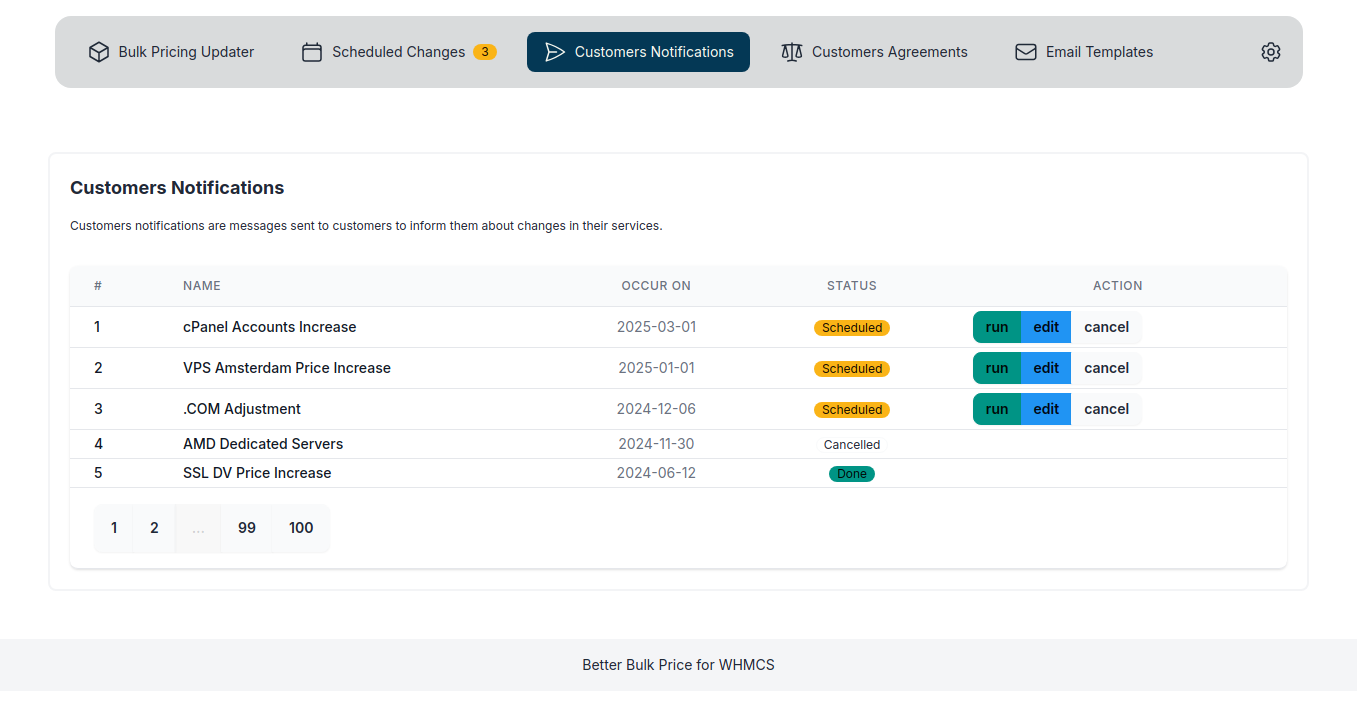 Better Bulk Price client notifications
